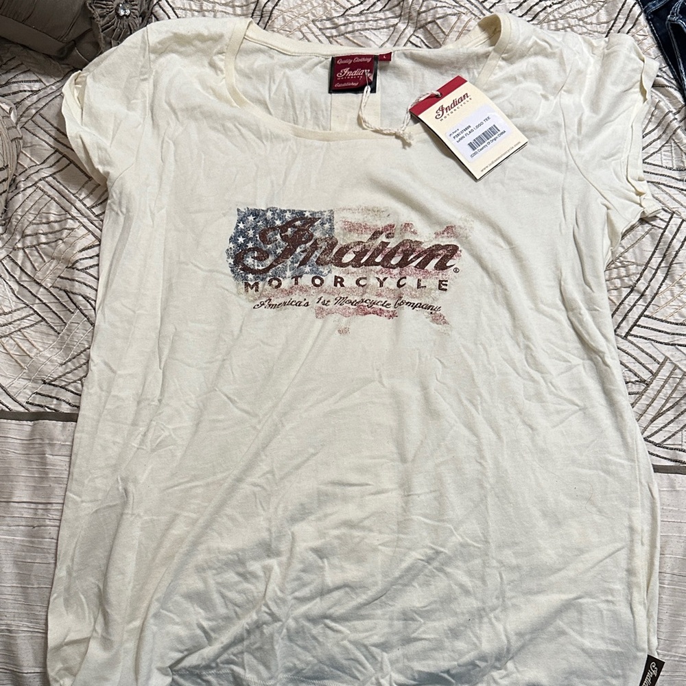Indian Motorcycle Women's Cream Short Sleeve Tee